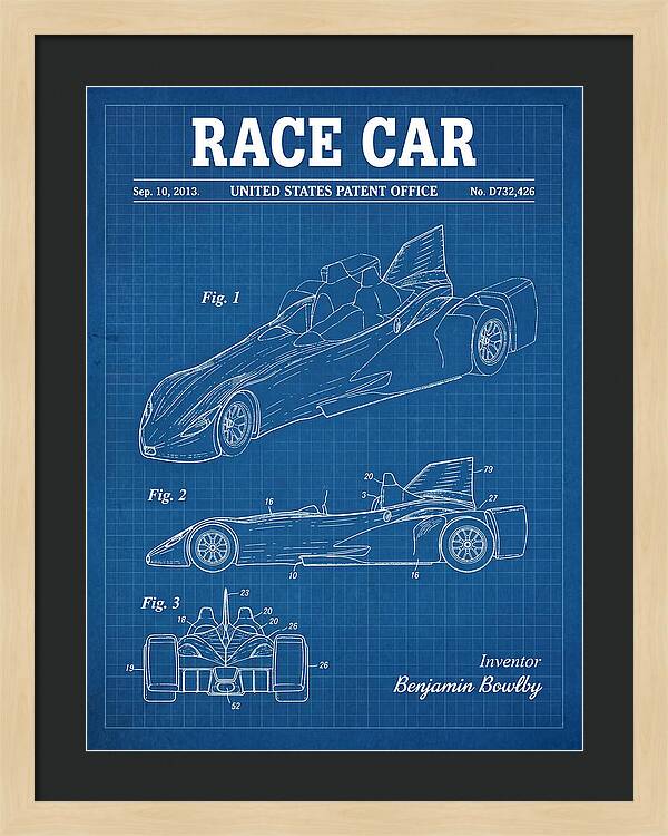Race Car Blueprint Patent Usd732426s1