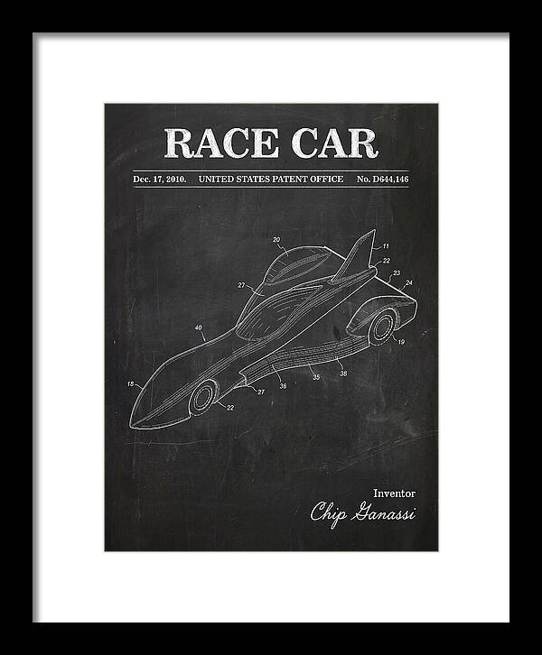 Race Car Chalkboard Patent Usd644146s1