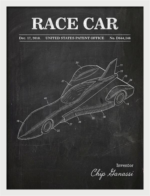 Race Car Chalkboard Patent Usd644146s1