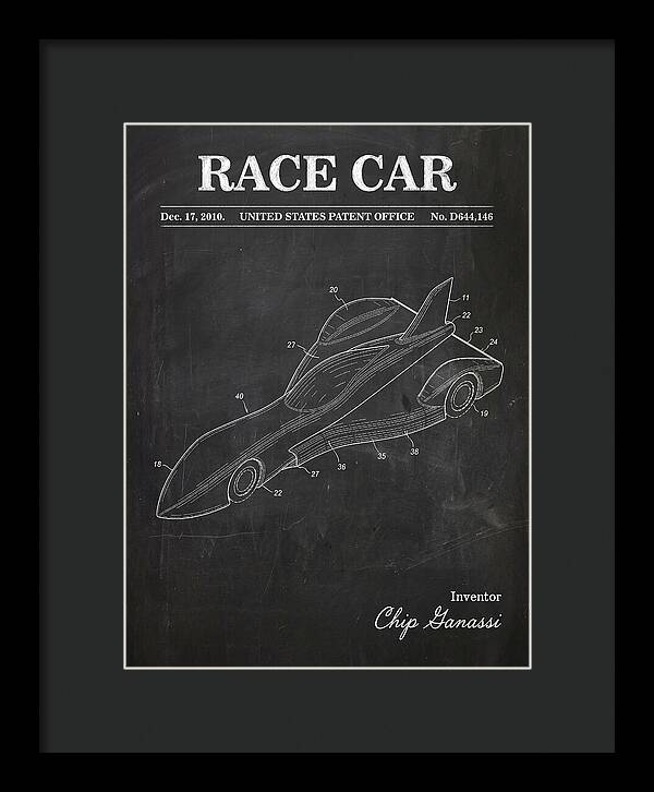 Race Car Chalkboard Patent Usd644146s1