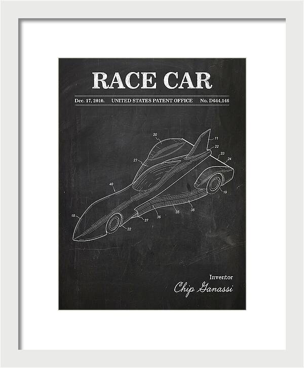 Race Car Chalkboard Patent Usd644146s1