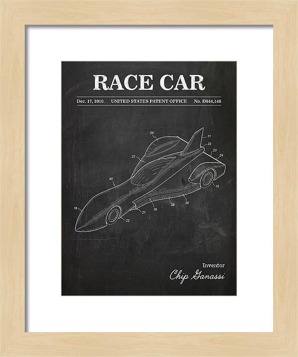 Race Car Chalkboard Patent Usd644146s1