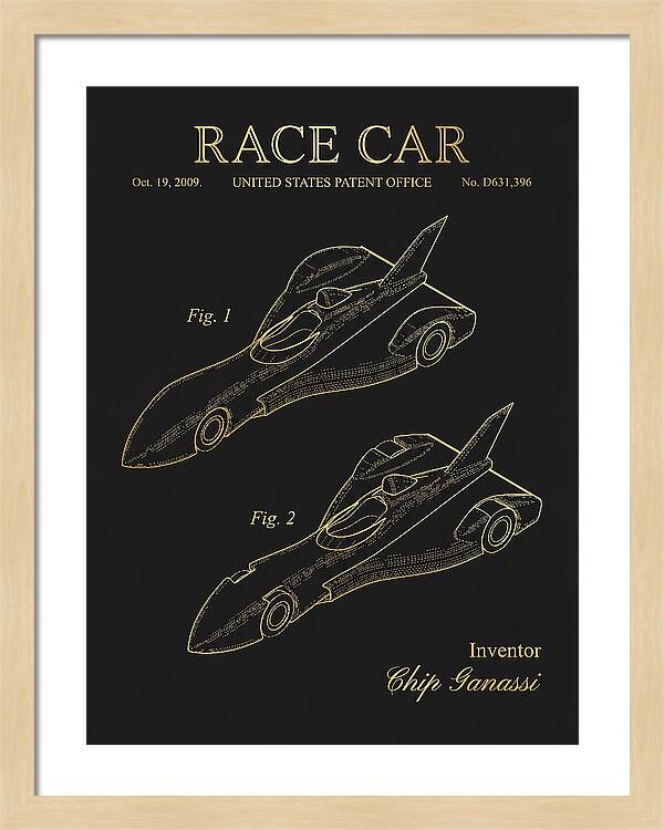 Race Car Gold Patent Usd631396s1