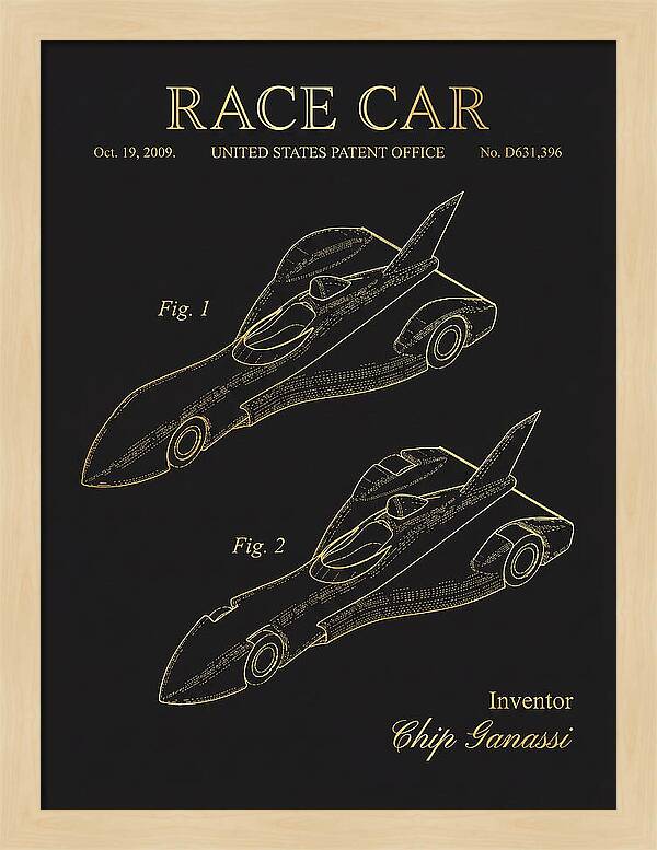 Race Car Gold Patent Usd631396s1
