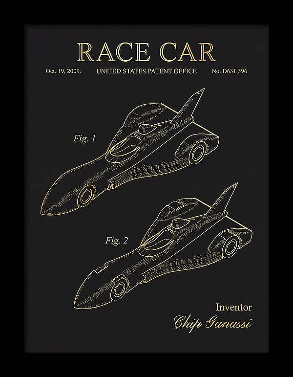 Race Car Gold Patent Usd631396s1