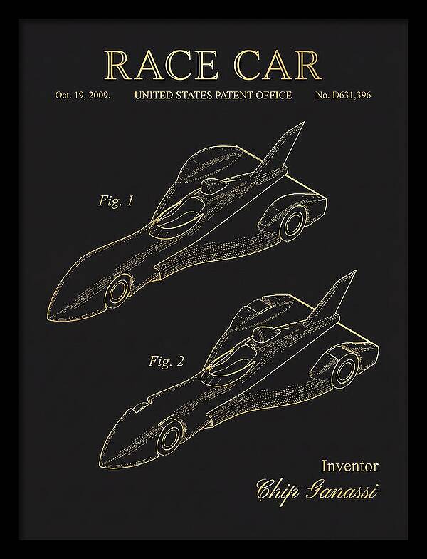 Race Car Gold Patent Usd631396s1