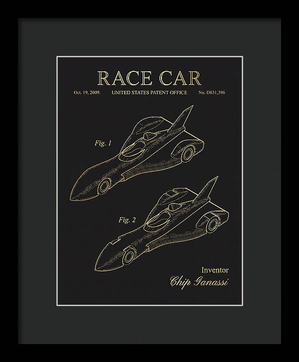 Race Car Gold Patent Usd631396s1