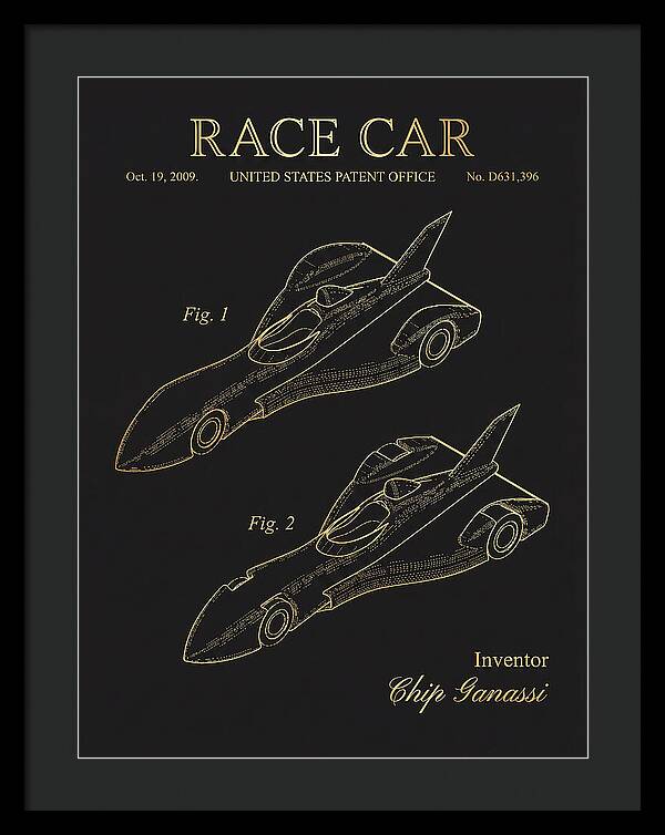 Race Car Gold Patent Usd631396s1