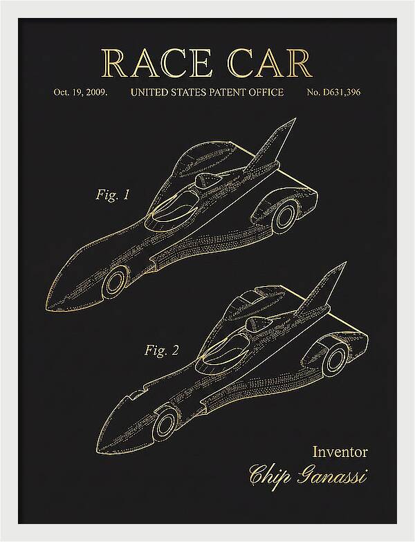 Race Car Gold Patent Usd631396s1