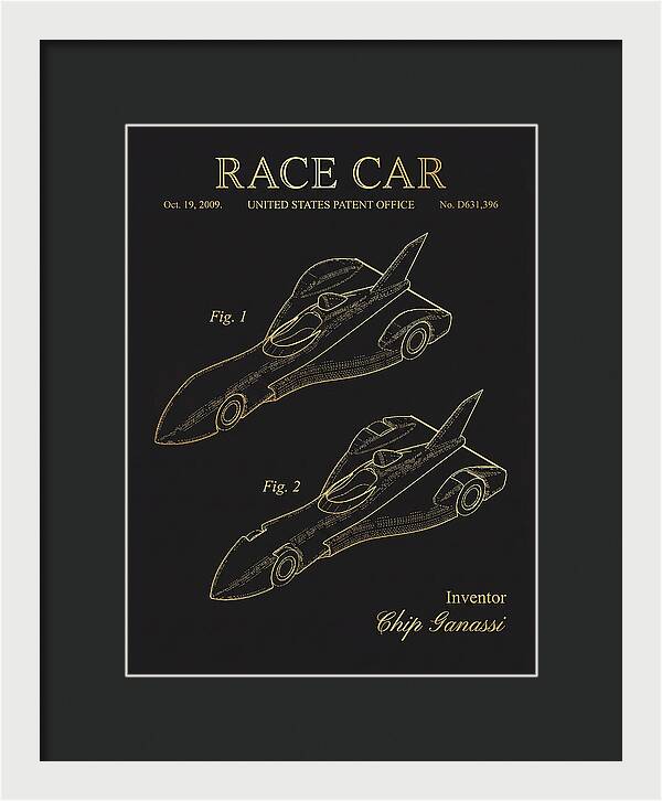 Race Car Gold Patent Usd631396s1