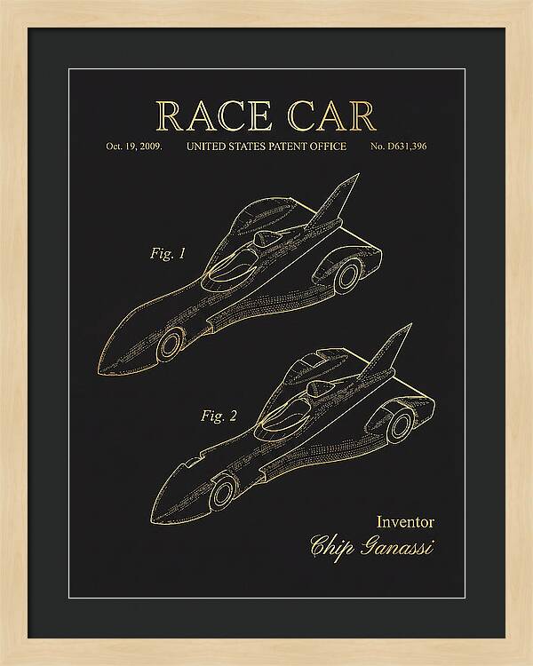 Race Car Gold Patent Usd631396s1