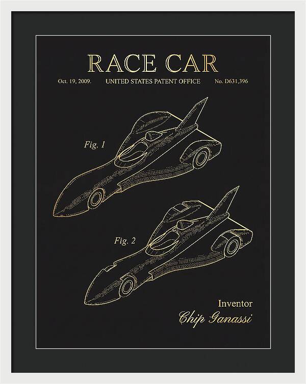 Race Car Gold Patent Usd631396s1