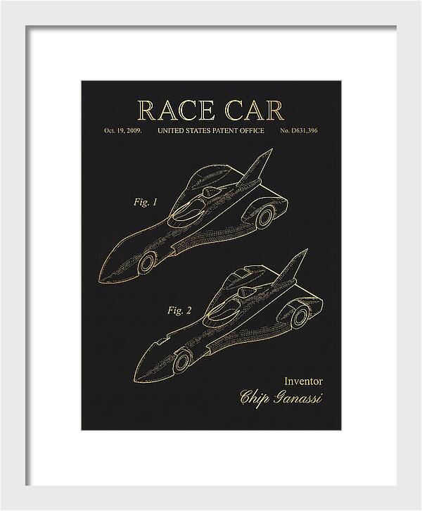 Race Car Gold Patent Usd631396s1
