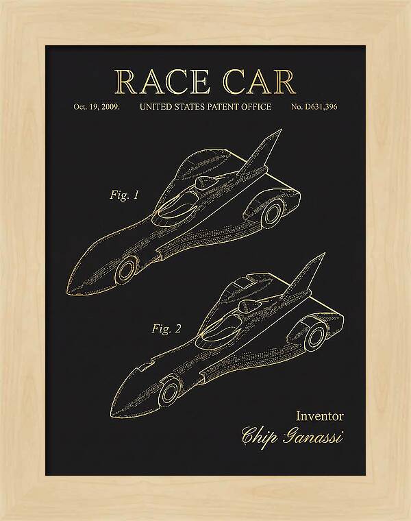 Race Car Gold Patent Usd631396s1