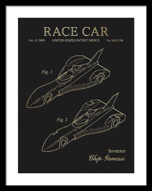 Race Car Gold Patent Usd631396s1