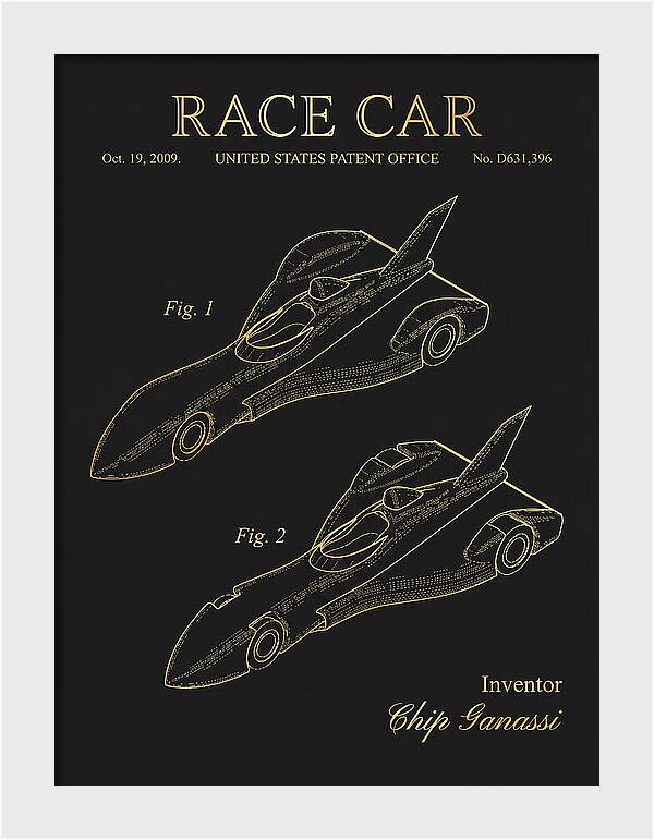 Race Car Gold Patent Usd631396s1