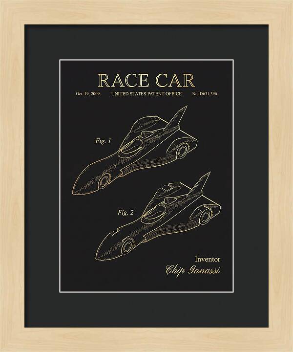 Race Car Gold Patent Usd631396s1
