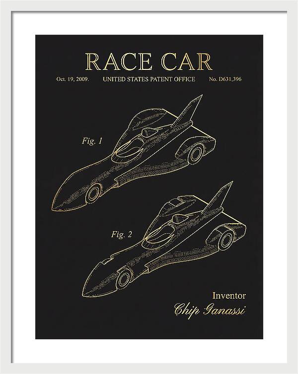 Race Car Gold Patent Usd631396s1
