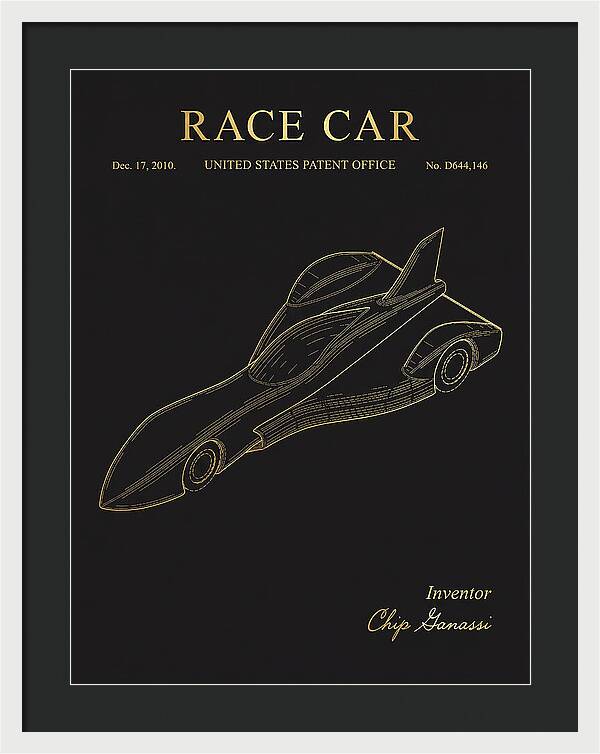 Race Car Gold Patent Usd644146s1