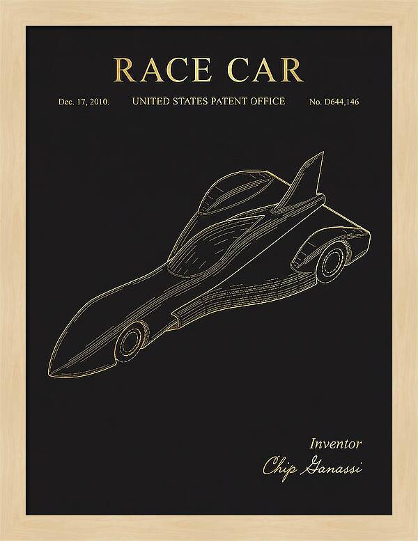 Race Car Gold Patent Usd644146s1