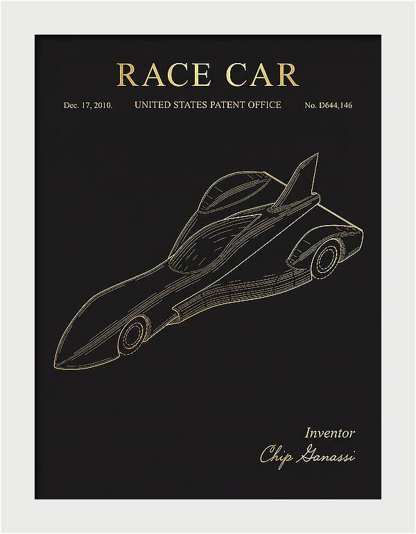 Race Car Gold Patent Usd644146s1