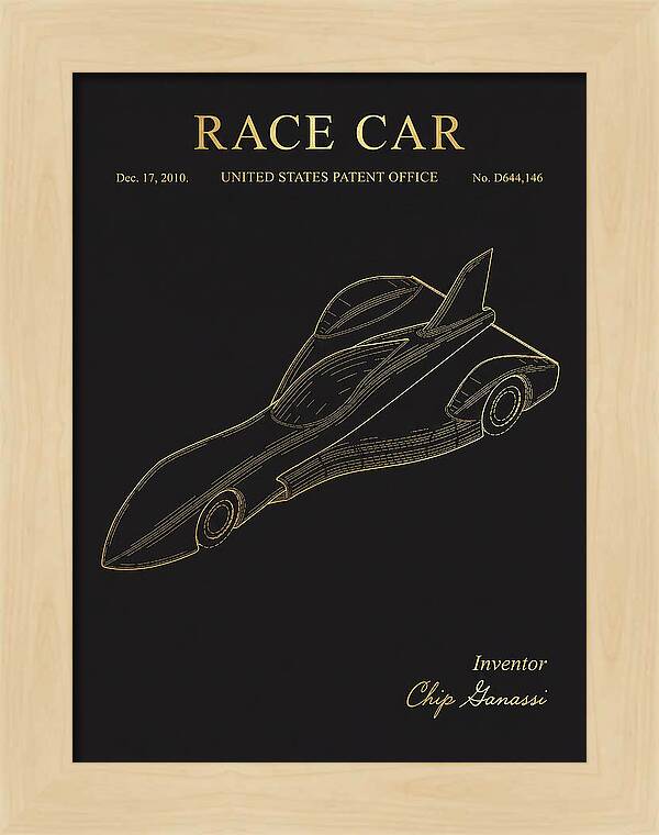 Race Car Gold Patent Usd644146s1