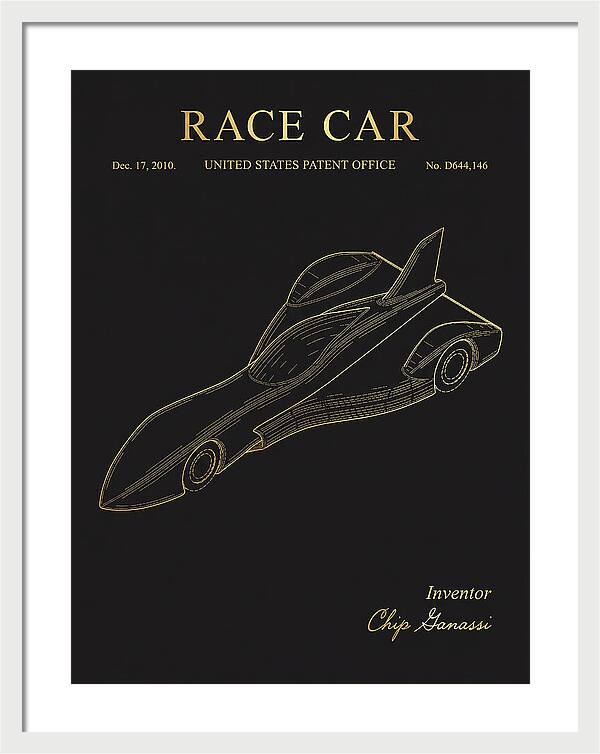 Race Car Gold Patent Usd644146s1