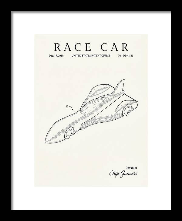Race Car Minimalist Patent Usd644146s1