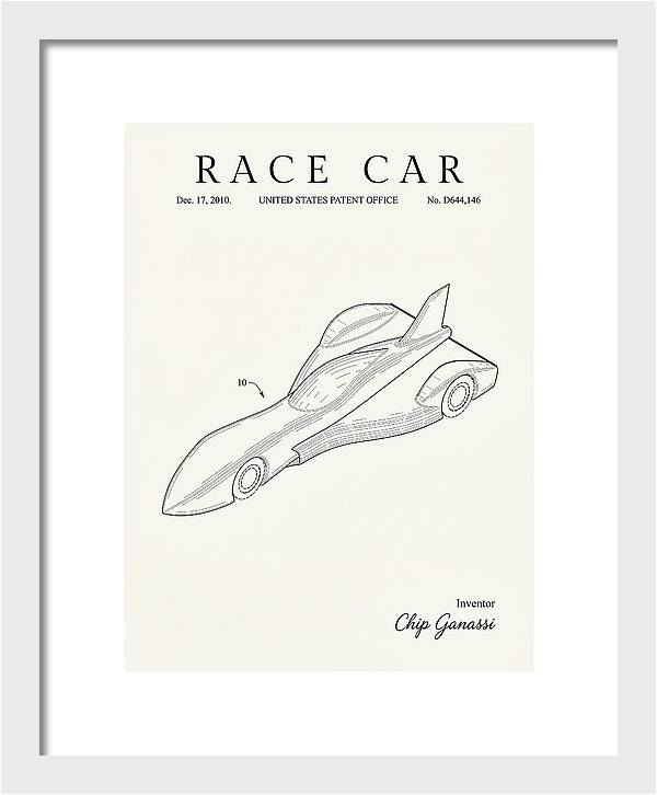 Race Car Minimalist Patent Usd644146s1