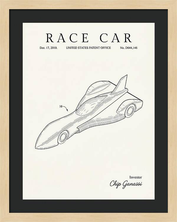 Race Car Minimalist Patent Usd644146s1