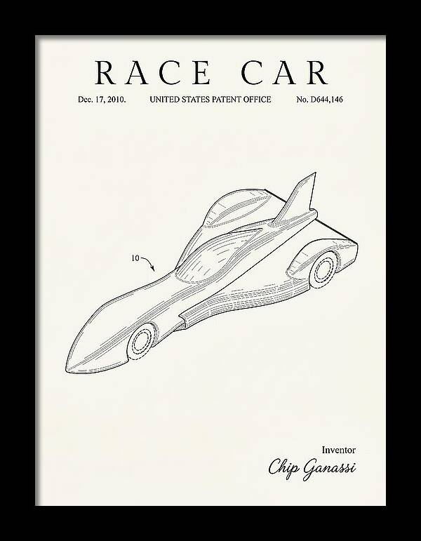 Race Car Minimalist Patent Usd644146s1