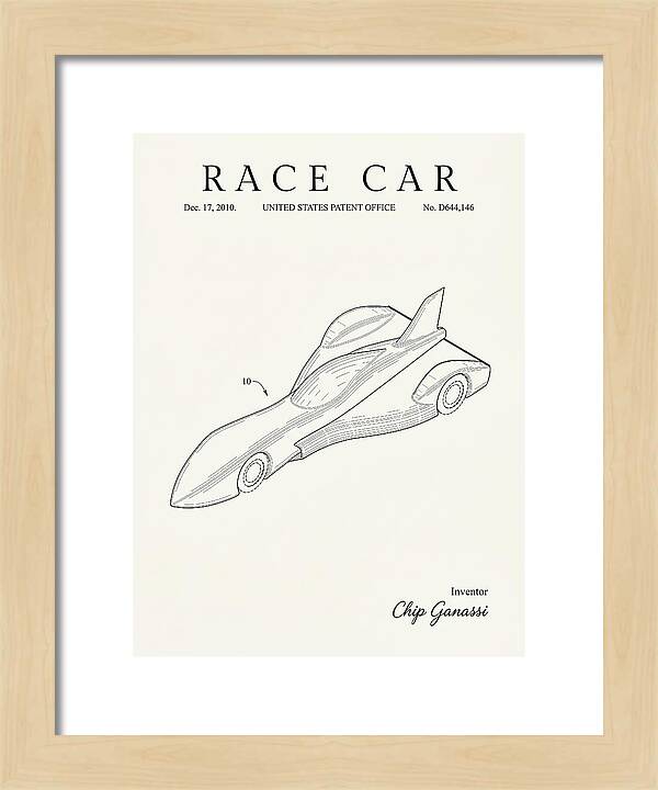 Race Car Minimalist Patent Usd644146s1