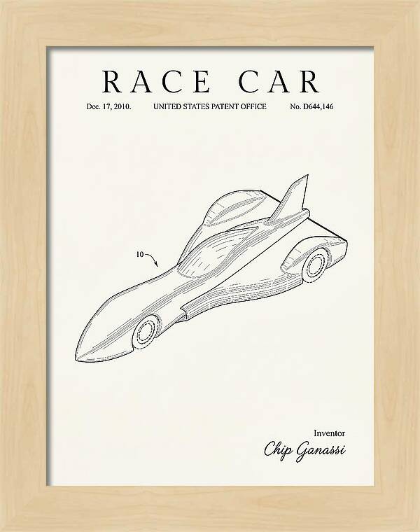 Race Car Minimalist Patent Usd644146s1