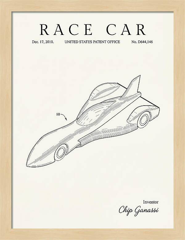 Race Car Minimalist Patent Usd644146s1