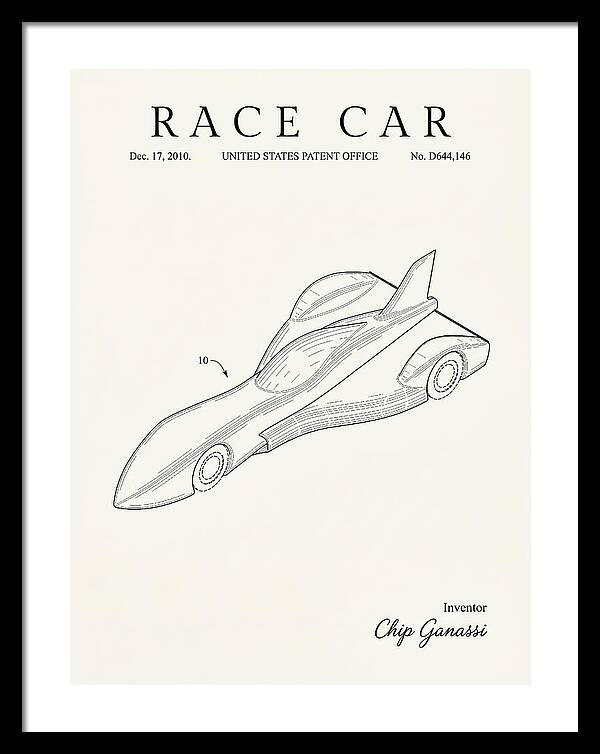 Race Car Minimalist Patent Usd644146s1