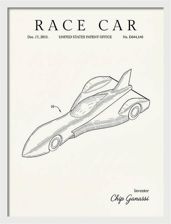Race Car Minimalist Patent Usd644146s1