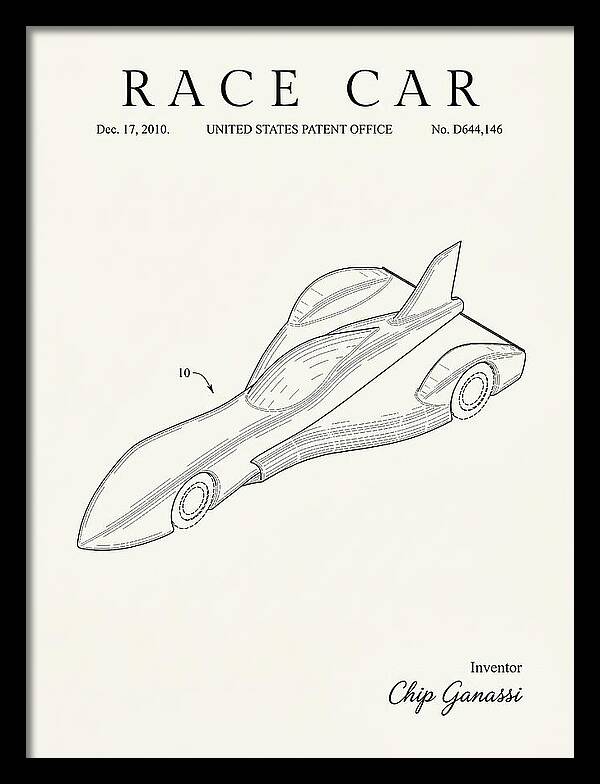 Race Car Minimalist Patent Usd644146s1