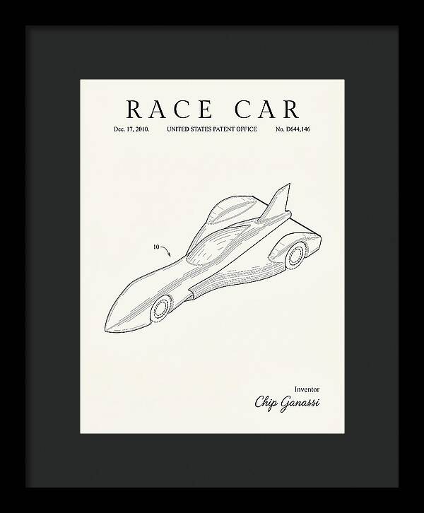 Race Car Minimalist Patent Usd644146s1