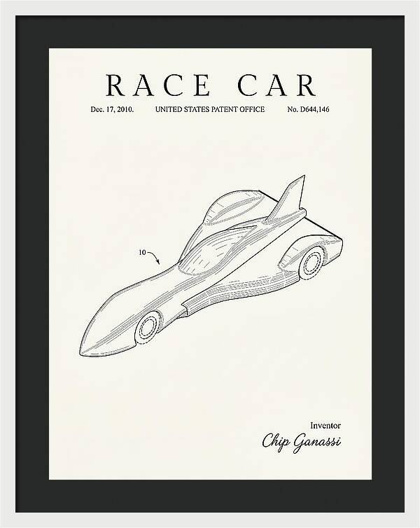 Race Car Minimalist Patent Usd644146s1