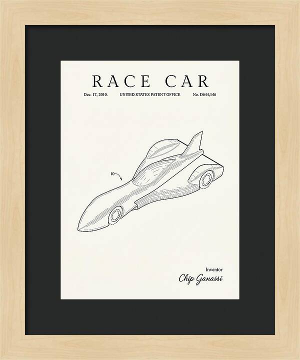 Race Car Minimalist Patent Usd644146s1