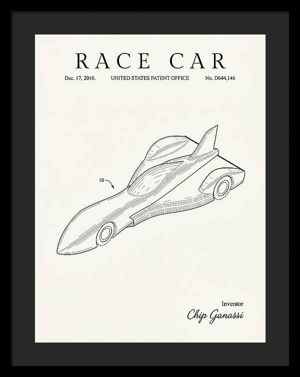 Race Car Minimalist Patent Usd644146s1