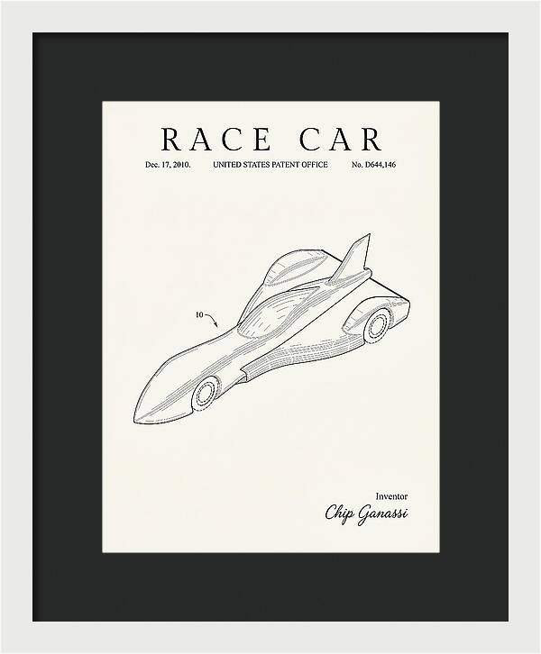 Race Car Minimalist Patent Usd644146s1