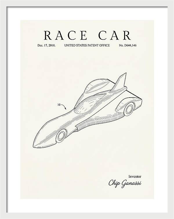 Race Car Minimalist Patent Usd644146s1