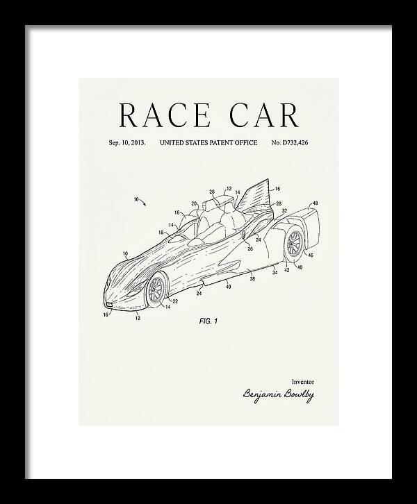 Race Car Minimalist Patent Usd732426s1