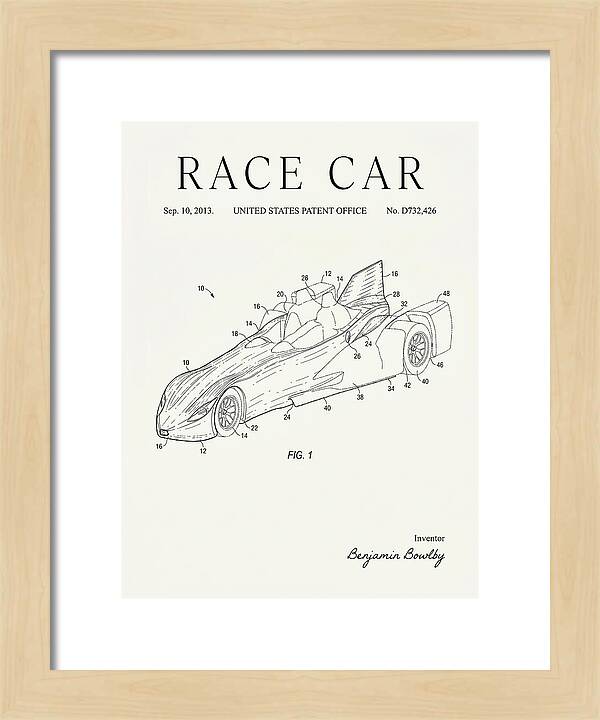 Race Car Minimalist Patent Usd732426s1