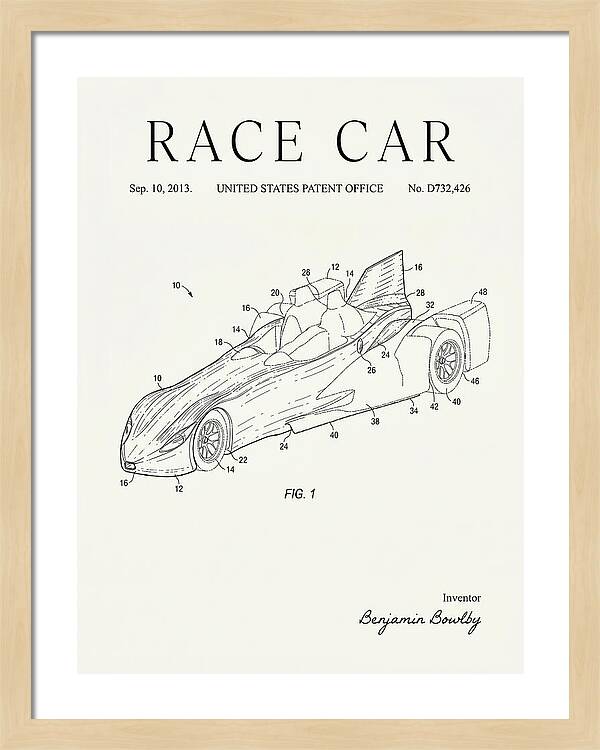 Race Car Minimalist Patent Usd732426s1