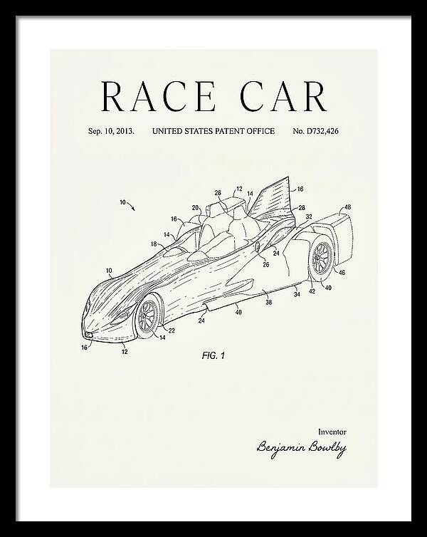 Race Car Minimalist Patent Usd732426s1