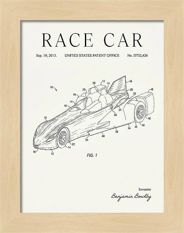 Race Car Minimalist Patent Usd732426s1