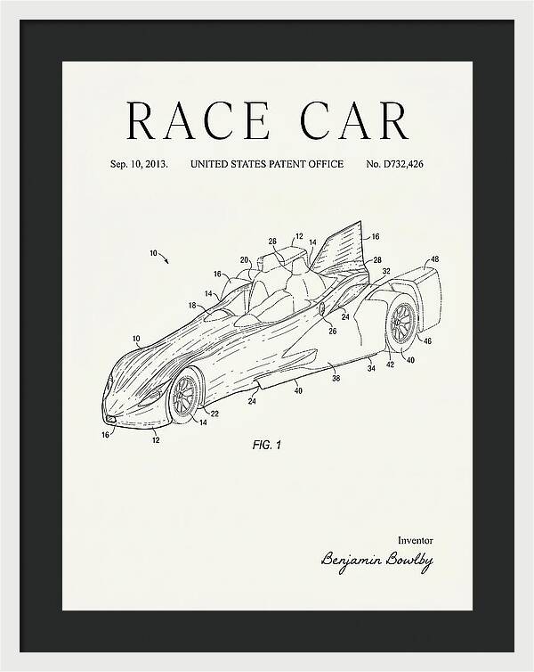 Race Car Minimalist Patent Usd732426s1