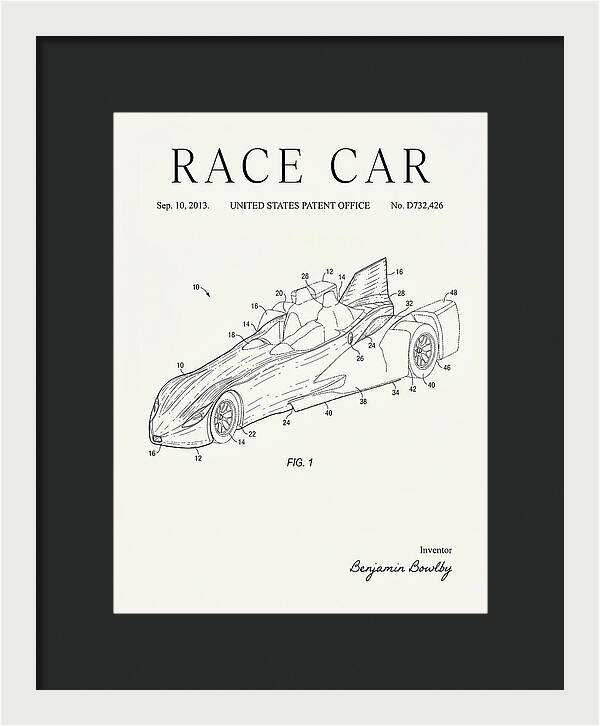 Race Car Minimalist Patent Usd732426s1